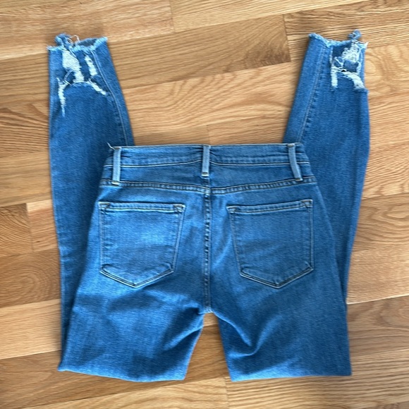 FRAME LE SKINNY DE JEANNE DISTRESSED JEANS SZ 25 - Picture 3 of 3